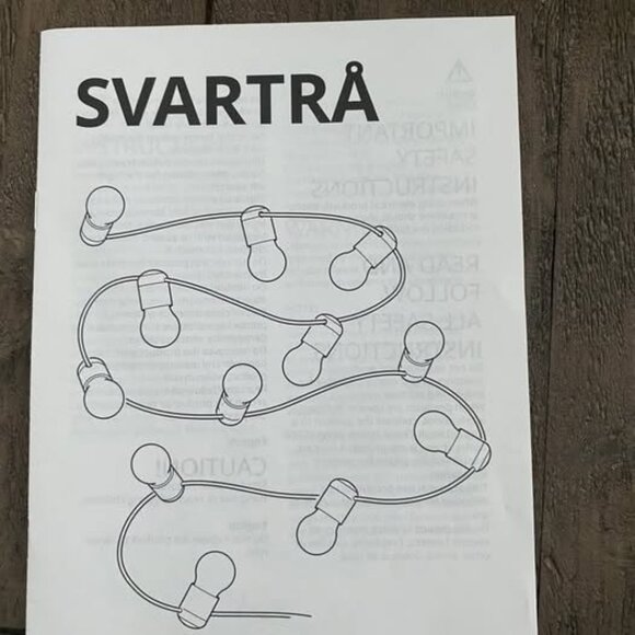 NEW! IKEA SVARTRÅ LED string light (12 lights) Black/for Outdoor or Indoor - Picture 9 of 9